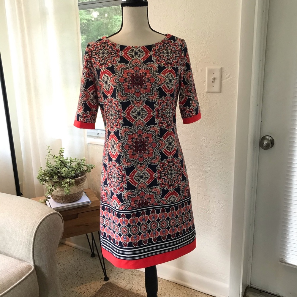 Eliza J Mod Print Shortsleeve Shift